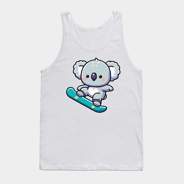 Funny koala Snowboarding Tank Top by fikriamrullah